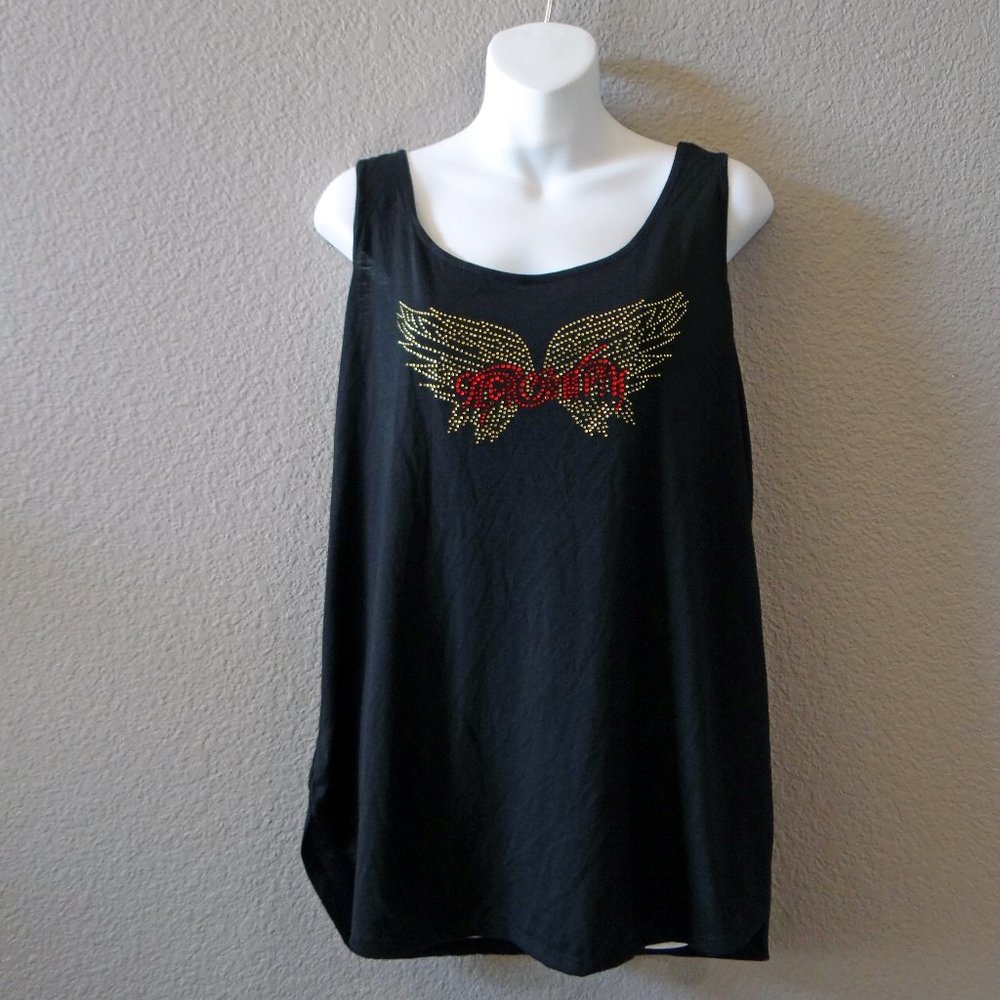 ARROWSMITH Wings Black & Rhinestone Rock Band Tank Size XL Hard to Find NWT
